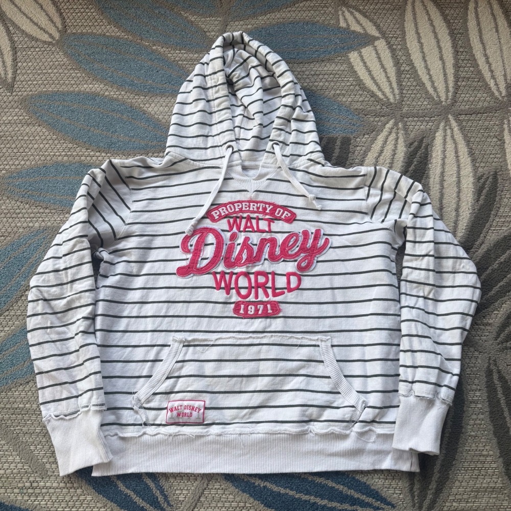 Disney Parks Women's Property of Disney World Striped Hoodie Size Large